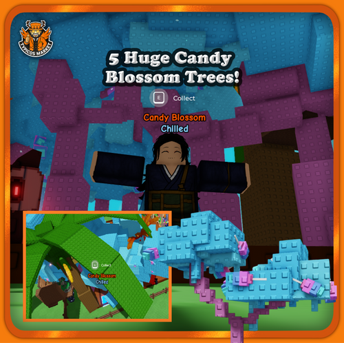 5 Candy Blossom & 3 Bone Blossom Trees