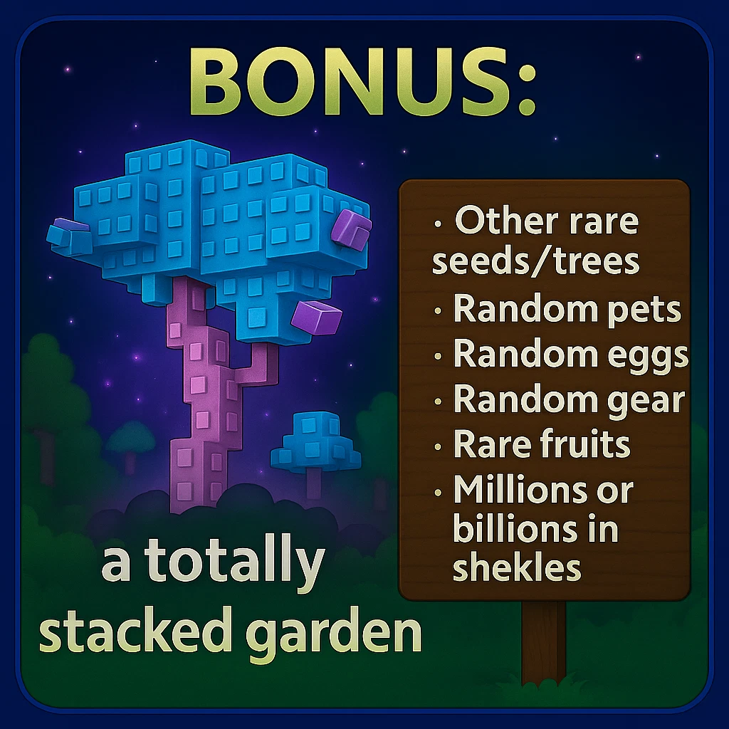 [ROBLOX - Grow a Garden] Candy Blossom Tree Account [Easter Limited Divine Tree🍭]