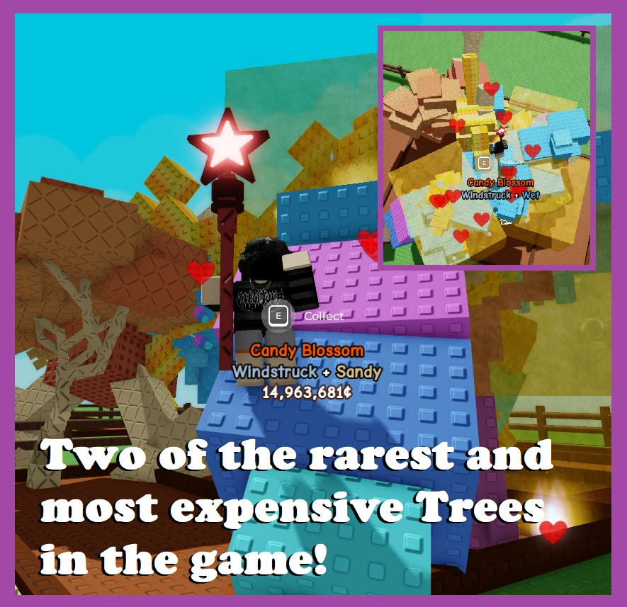 [ROBLOX - Grow a Garden] 4 Candy Blossom Trees & 1 Bone Blossom Tree Account [🦴Limited Trees🍭]
