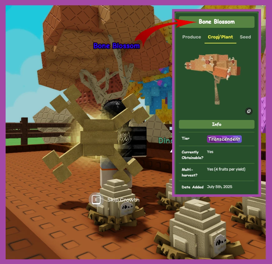 [ROBLOX - Grow a Garden] 4 Candy Blossom Trees & 1 Bone Blossom Tree Account [🦴Limited Trees🍭]