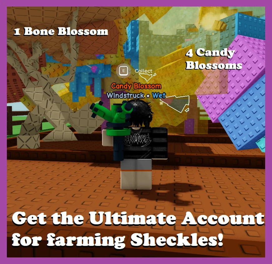 [ROBLOX - Grow a Garden] 4 Candy Blossom Trees & 1 Bone Blossom Tree Account [🦴Limited Trees🍭]